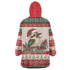 Aussie Kookaburra Christmas Wearable Blanket Hoodie Festive Knitted Pattern Inspired