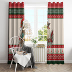Aussie Kookaburra Christmas Window Curtain Festive Knitted Pattern Inspired