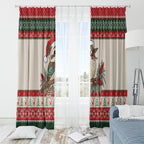 Aussie Kookaburra Christmas Window Curtain Festive Knitted Pattern Inspired