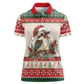 Aussie Kookaburra Christmas Women Polo Shirt Festive Knitted Pattern Inspired