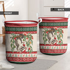 Aussie Sugar Glider Christmas Laundry Basket Festive Knitted Pattern Inspired