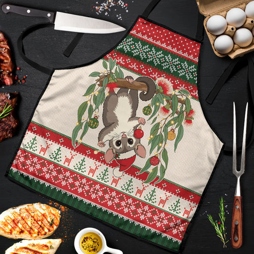 Aussie Sugar Glider Christmas Apron Festive Knitted Pattern Inspired