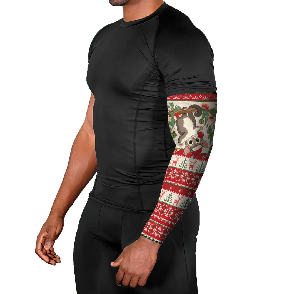 Aussie Sugar Glider Christmas Arm Sleeves Festive Knitted Pattern Inspired