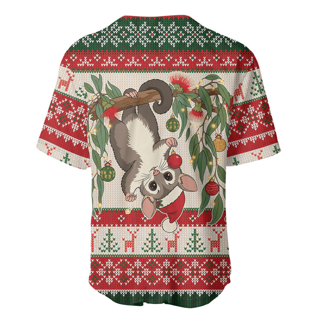 Aussie Sugar Glider Christmas Baseball Jersey Festive Knitted Pattern Inspired