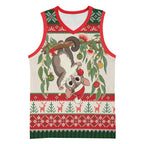 Aussie Sugar Glider Christmas Basketball Jersey Festive Knitted Pattern Inspired