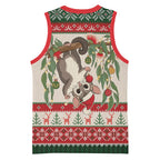 Aussie Sugar Glider Christmas Basketball Jersey Festive Knitted Pattern Inspired
