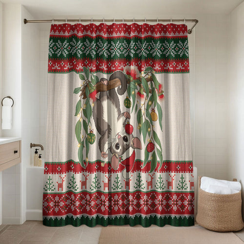 Aussie Sugar Glider Christmas Bathroom Set Festive Knitted Pattern Inspired