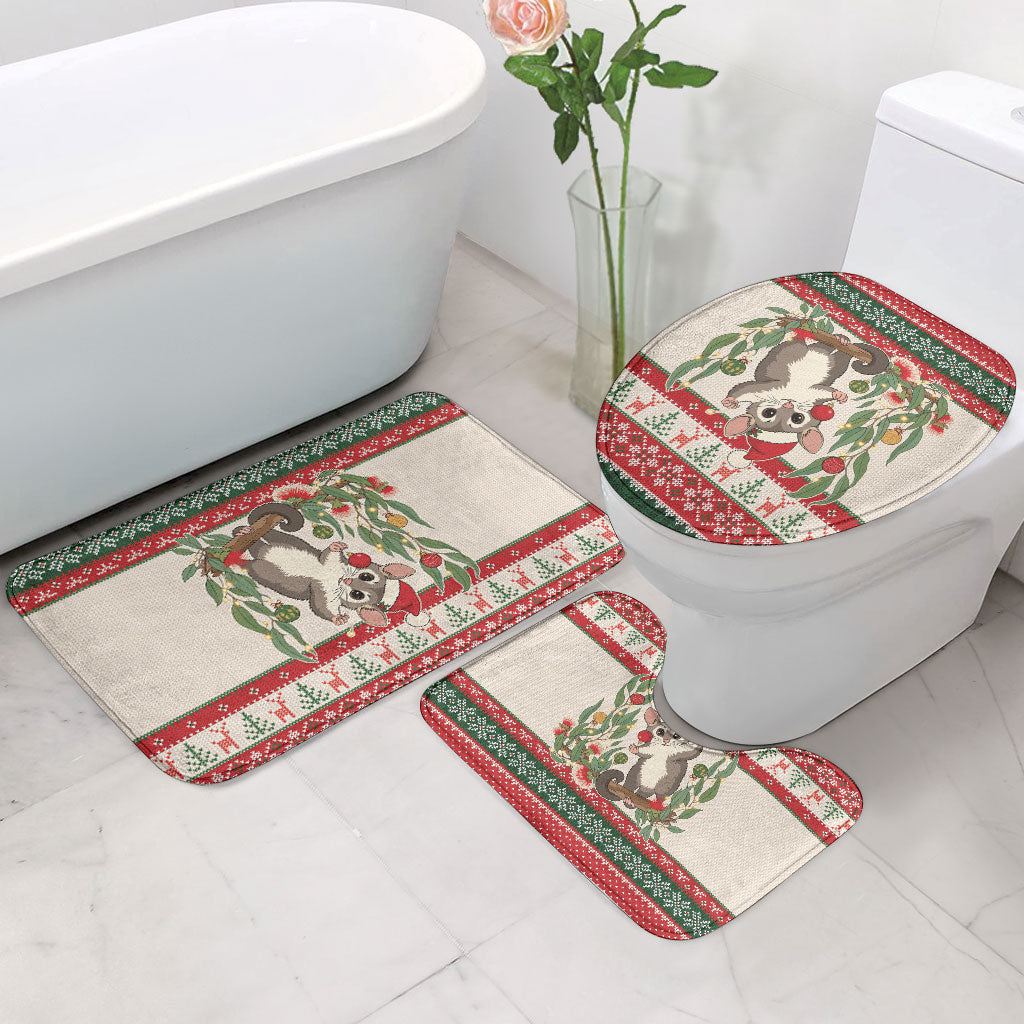 Aussie Sugar Glider Christmas Bathroom Set Festive Knitted Pattern Inspired
