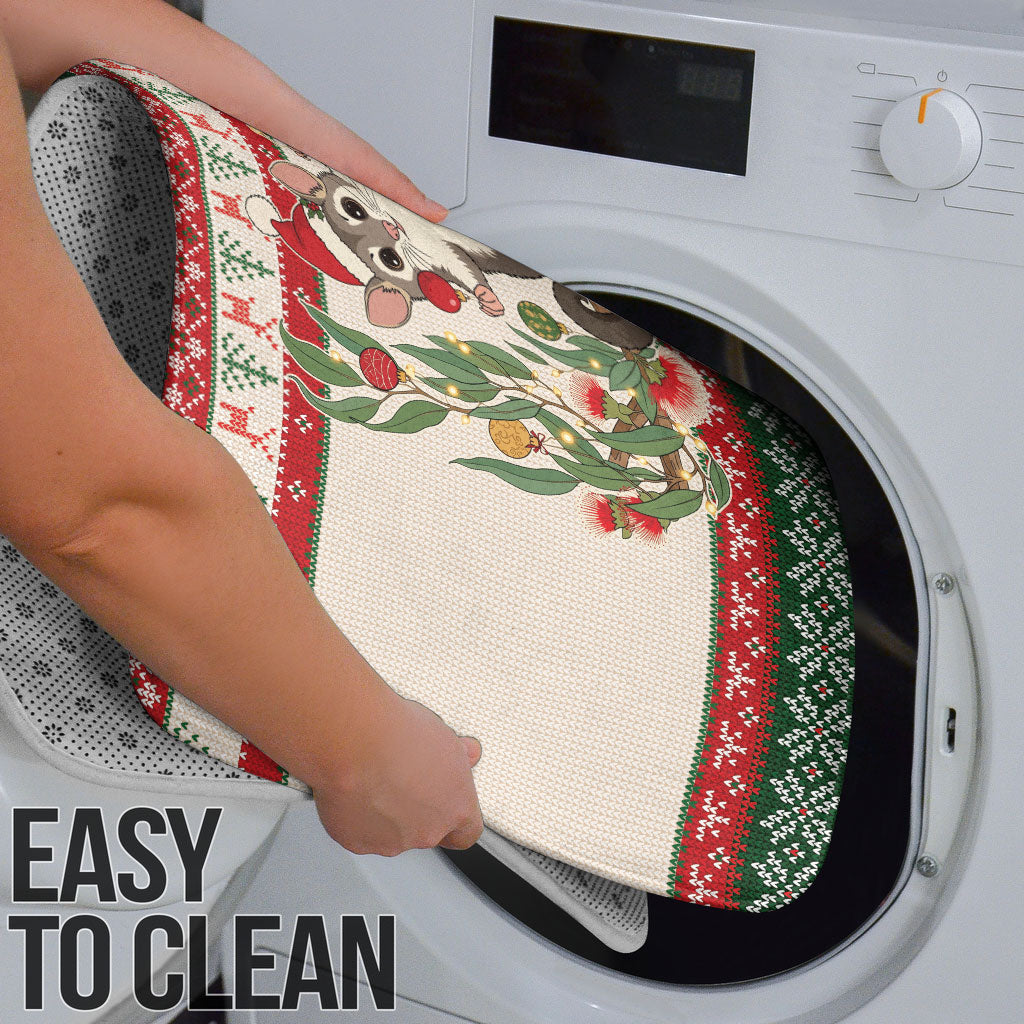 Aussie Sugar Glider Christmas Bathroom Set Festive Knitted Pattern Inspired