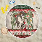 Aussie Sugar Glider Christmas Beach Blanket Festive Knitted Pattern Inspired