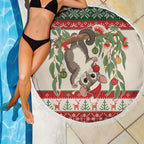 Aussie Sugar Glider Christmas Beach Blanket Festive Knitted Pattern Inspired