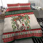 Aussie Sugar Glider Christmas Bedding Set Festive Knitted Pattern Inspired