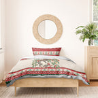 Aussie Sugar Glider Christmas Bedding Set Festive Knitted Pattern Inspired