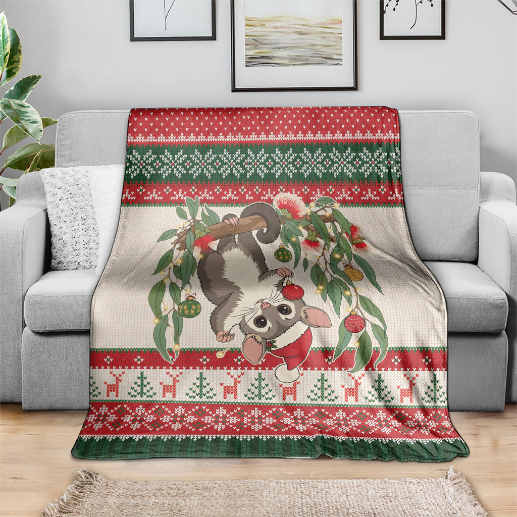 Aussie Sugar Glider Christmas Blanket Festive Knitted Pattern Inspired