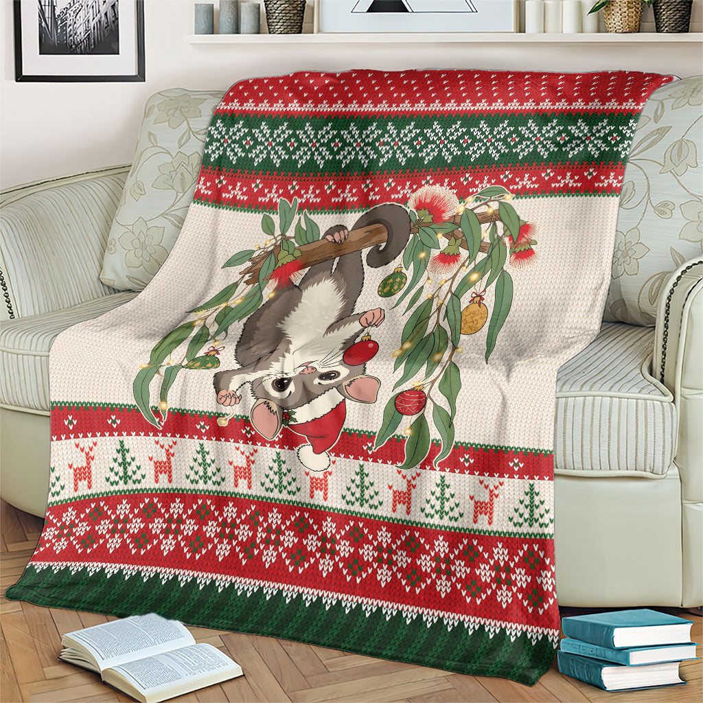 Aussie Sugar Glider Christmas Blanket Festive Knitted Pattern Inspired