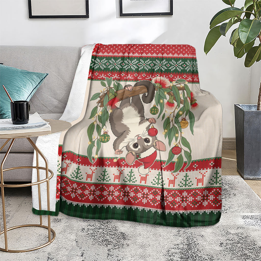 Aussie Sugar Glider Christmas Blanket Festive Knitted Pattern Inspired