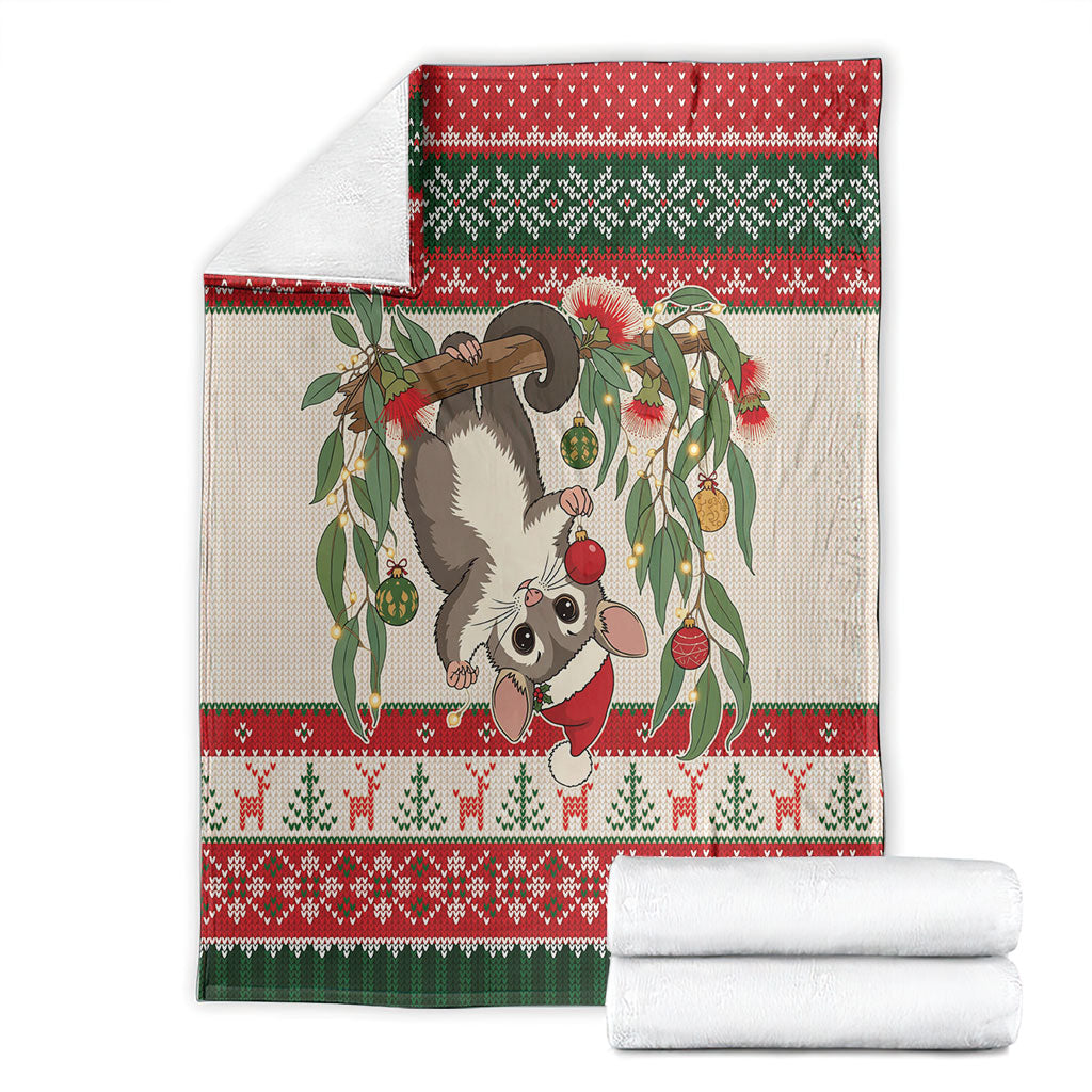Aussie Sugar Glider Christmas Blanket Festive Knitted Pattern Inspired