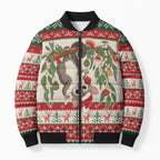 Aussie Sugar Glider Christmas Bomber Puffer Jacket Festive Knitted Pattern Inspired