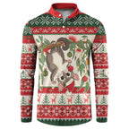 Aussie Sugar Glider Christmas Button Sweatshirt Festive Knitted Pattern Inspired