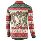 Aussie Sugar Glider Christmas Button Sweatshirt Festive Knitted Pattern Inspired