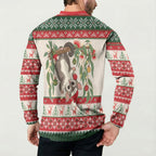 Aussie Sugar Glider Christmas Button Sweatshirt Festive Knitted Pattern Inspired