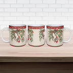 Aussie Sugar Glider Christmas Ceramic Mug Festive Knitted Pattern Inspired