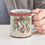 Aussie Sugar Glider Christmas Ceramic Mug Festive Knitted Pattern Inspired