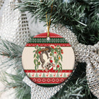Aussie Sugar Glider Christmas Ceramic Ornament Festive Knitted Pattern Inspired