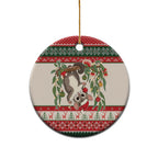 Aussie Sugar Glider Christmas Ceramic Ornament Festive Knitted Pattern Inspired