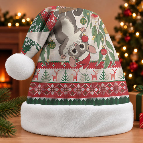 Aussie Sugar Glider Christmas Santa Hat Festive Knitted Pattern Inspired