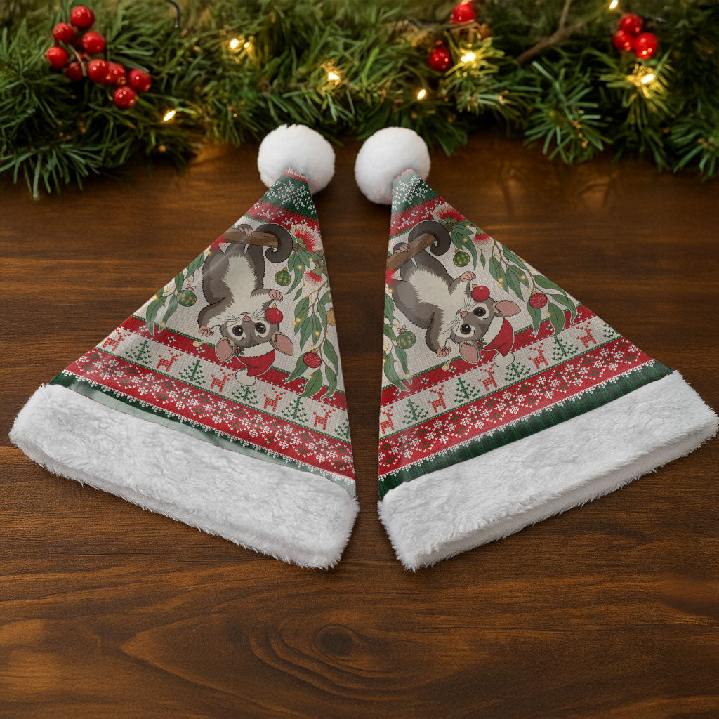 Aussie Sugar Glider Christmas Santa Hat Festive Knitted Pattern Inspired