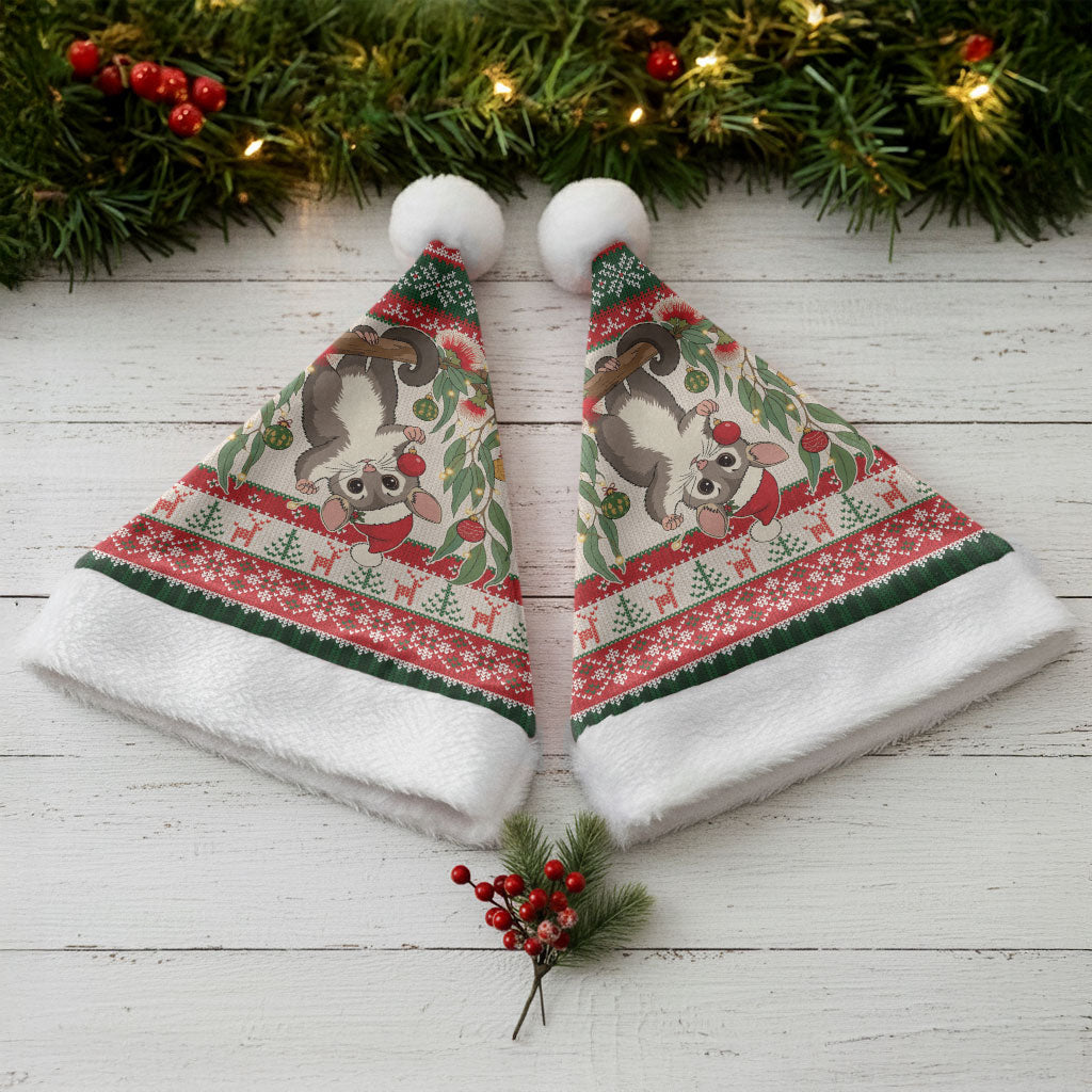 Aussie Sugar Glider Christmas Santa Hat Festive Knitted Pattern Inspired