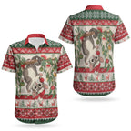 Aussie Sugar Glider Christmas Couples Matching Off Shoulder Maxi Dress and Hawaiian Shirt Festive Knitted Pattern Inspired