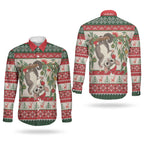 Aussie Sugar Glider Christmas Couples Matching Tank Maxi Dress and Long Sleeve Button Shirt Festive Knitted Pattern Inspired