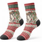 Aussie Sugar Glider Christmas Crew Socks Festive Knitted Pattern Inspired