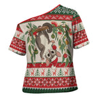 Aussie Sugar Glider Christmas Cross Shoulder Shirt Festive Knitted Pattern Inspired