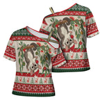 Aussie Sugar Glider Christmas Cross Shoulder Shirt Festive Knitted Pattern Inspired