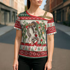 Aussie Sugar Glider Christmas Cross Shoulder Shirt Festive Knitted Pattern Inspired