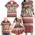 Aussie Sugar Glider Christmas Family Matching Long Sleeve Bodycon Dress and Hawaiian Shirt Festive Knitted Pattern Inspired