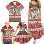 Aussie Sugar Glider Christmas Family Matching Summer Maxi Dress and Hawaiian Shirt Festive Knitted Pattern Inspired
