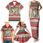 Aussie Sugar Glider Christmas Family Matching Tank Maxi Dress and Hawaiian Shirt Festive Knitted Pattern Inspired