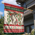 Aussie Sugar Glider Christmas Garden Flag Festive Knitted Pattern Inspired