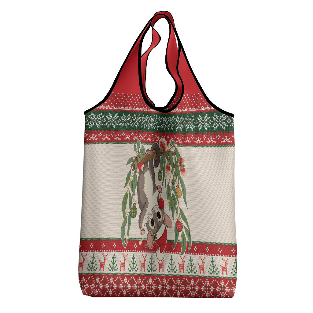 Aussie Sugar Glider Christmas Grocery Bag Festive Knitted Pattern Inspired
