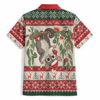 Aussie Sugar Glider Christmas Hawaiian Shirt Festive Knitted Pattern Inspired