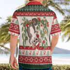 Aussie Sugar Glider Christmas Hawaiian Shirt Festive Knitted Pattern Inspired