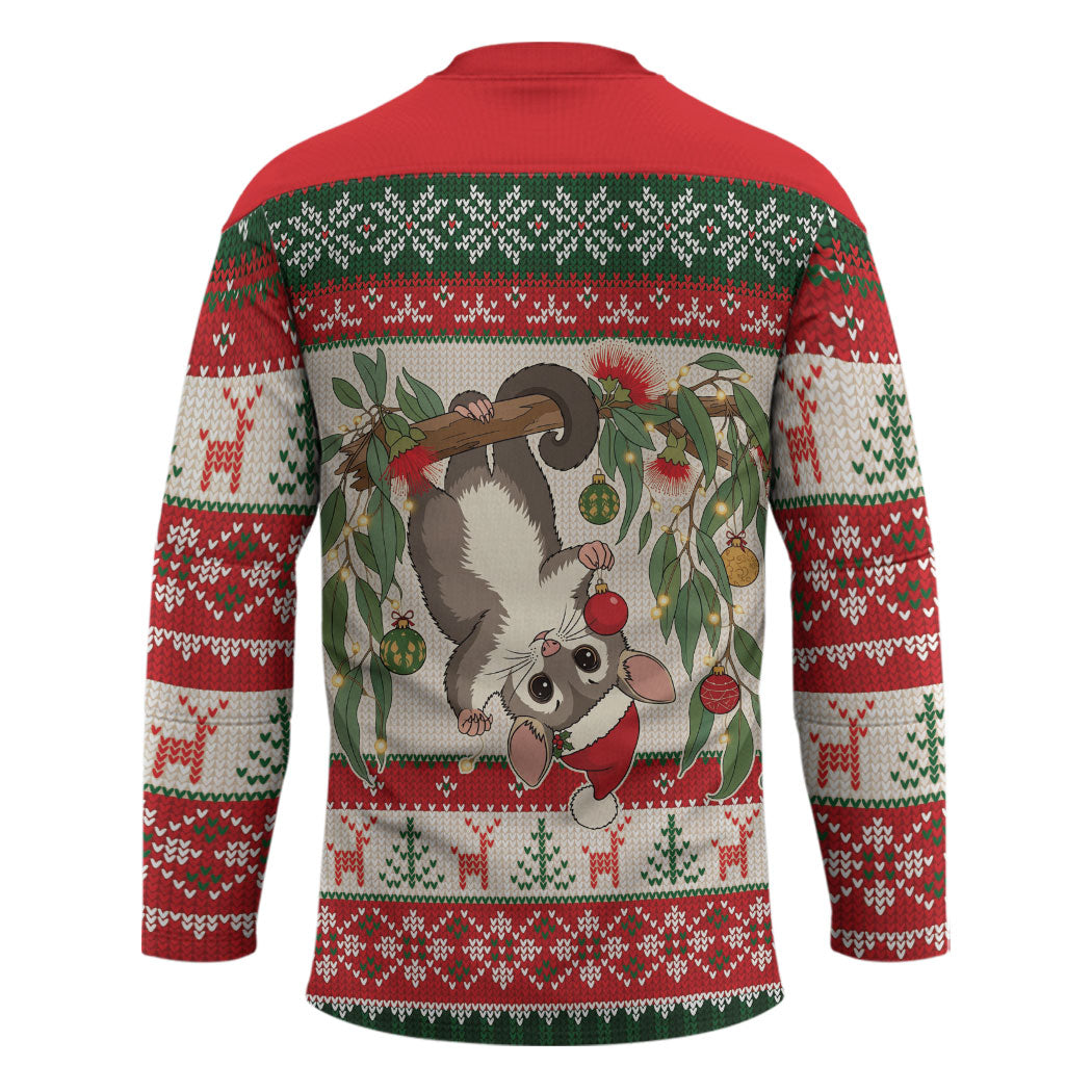 Aussie Sugar Glider Christmas Hockey Jersey Festive Knitted Pattern Inspired