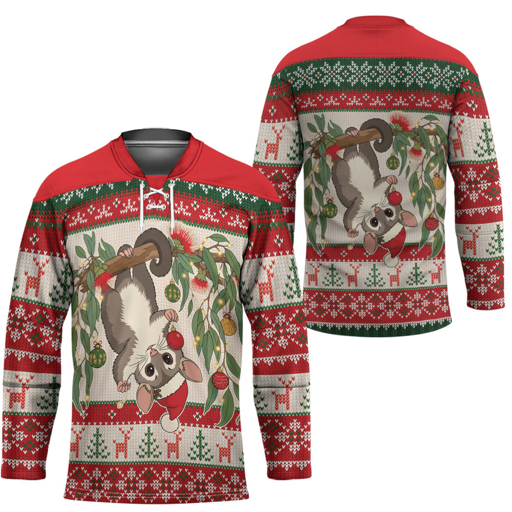 Aussie Sugar Glider Christmas Hockey Jersey Festive Knitted Pattern Inspired