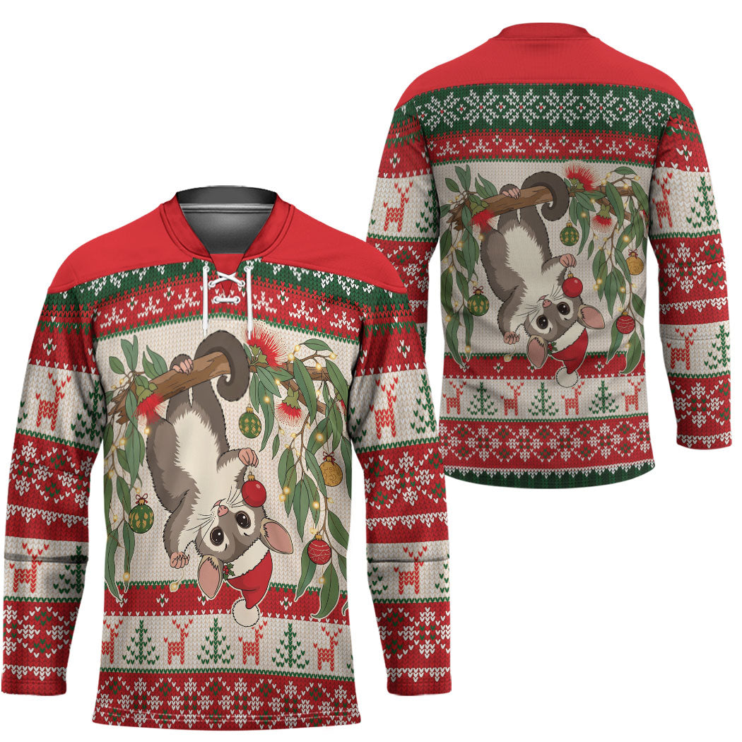 Aussie Sugar Glider Christmas Hockey Jersey Festive Knitted Pattern Inspired