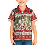 Aussie Sugar Glider Christmas Kid Hawaiian Shirt Festive Knitted Pattern Inspired