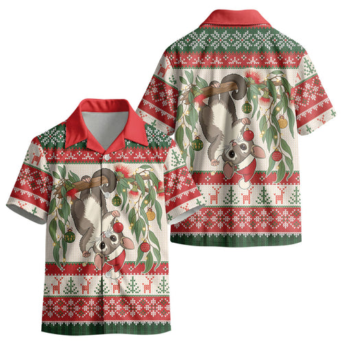 Aussie Sugar Glider Christmas Kid Hawaiian Shirt Festive Knitted Pattern Inspired